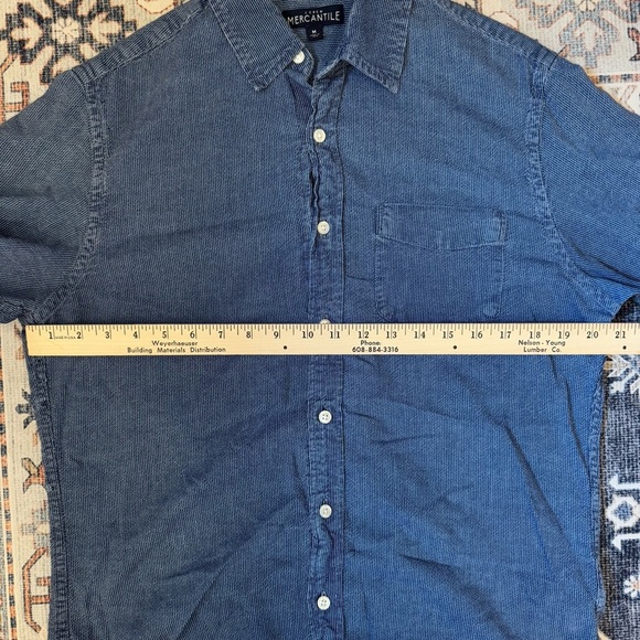 J. Crew Mercantile Blue Button Down Long Sleeve 100% Cotton Short Men’s Medium - Picture 8 of 11